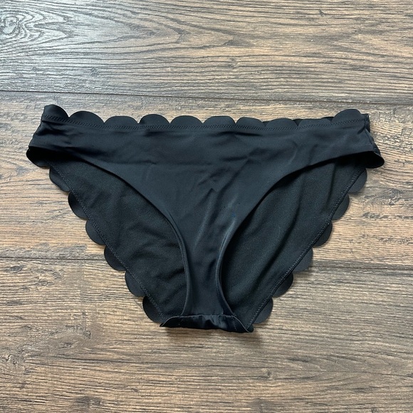 Black Scalloped Kids Swim Bottom - Picture 2 of 2